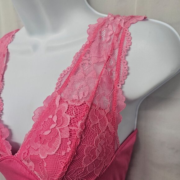 Pink Babydoll Y2K Tank Cropped Fairy Whimsigoth Lace Coquette M - Picture 4 of 9